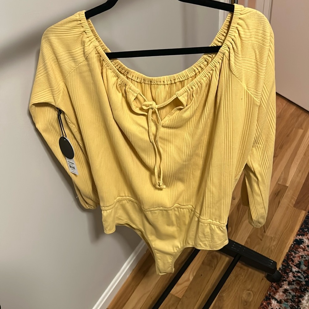 Amuse Society yellow long sleeve bodysuit - medium